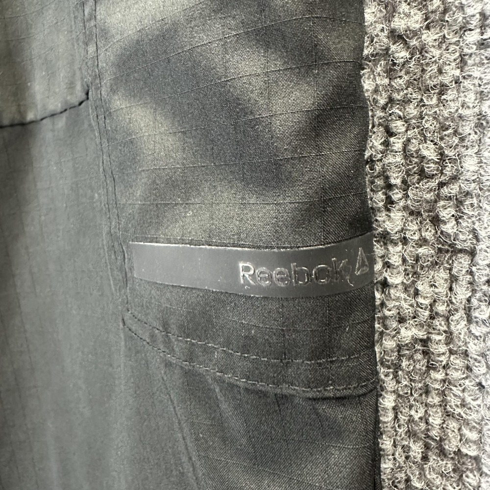Reebok Track Pants Mens Large Black Cargo Elastic Waist Zip Pockets - Picture 4 of 13